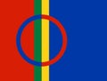 Glossy glass Flag of Sami people Royalty Free Stock Photo